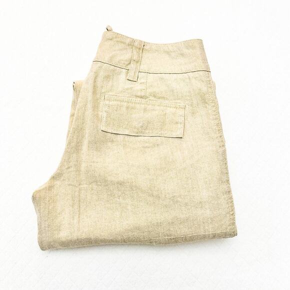 Alice and Olivia Gold Shimmer Beige Carpenter Jogger Style Dress Pants Size 2 - Picture 1 of 8